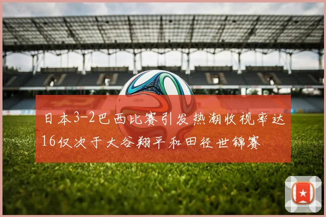 日本3-2巴西比赛引发热潮收视率达16仅次于大谷翔平和田径世锦赛